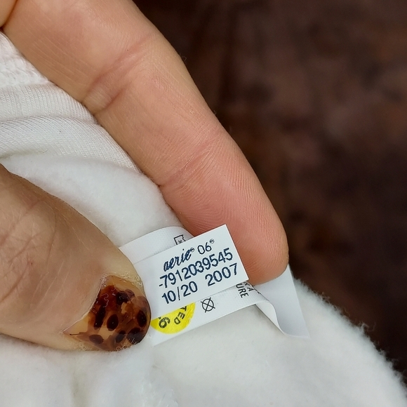 Aerie Offline OTT Fleece Sweatshirt Drawstring Cowl Neck White L - Picture 8 of 8